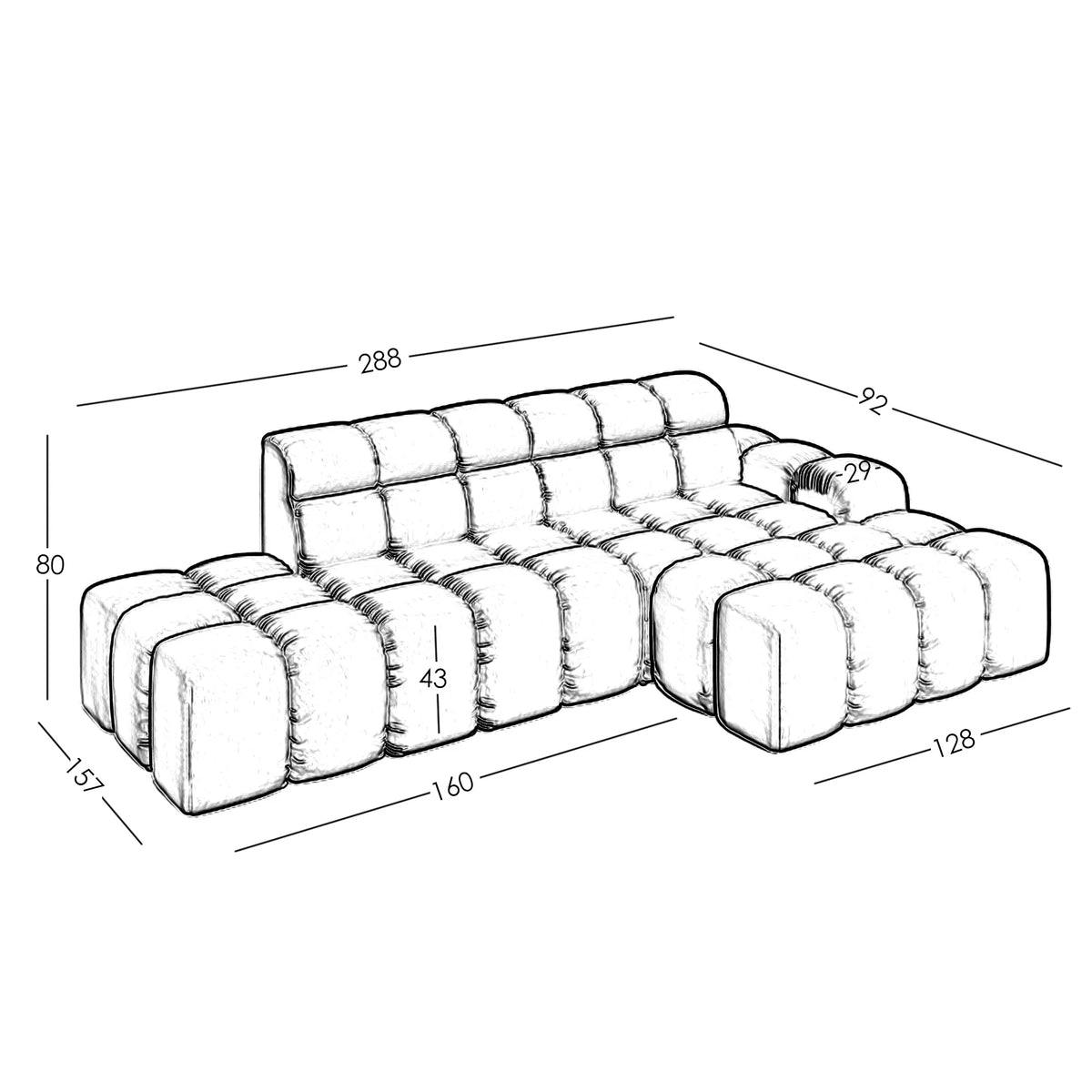 Modulares Ecksofa Ottomane Umbria