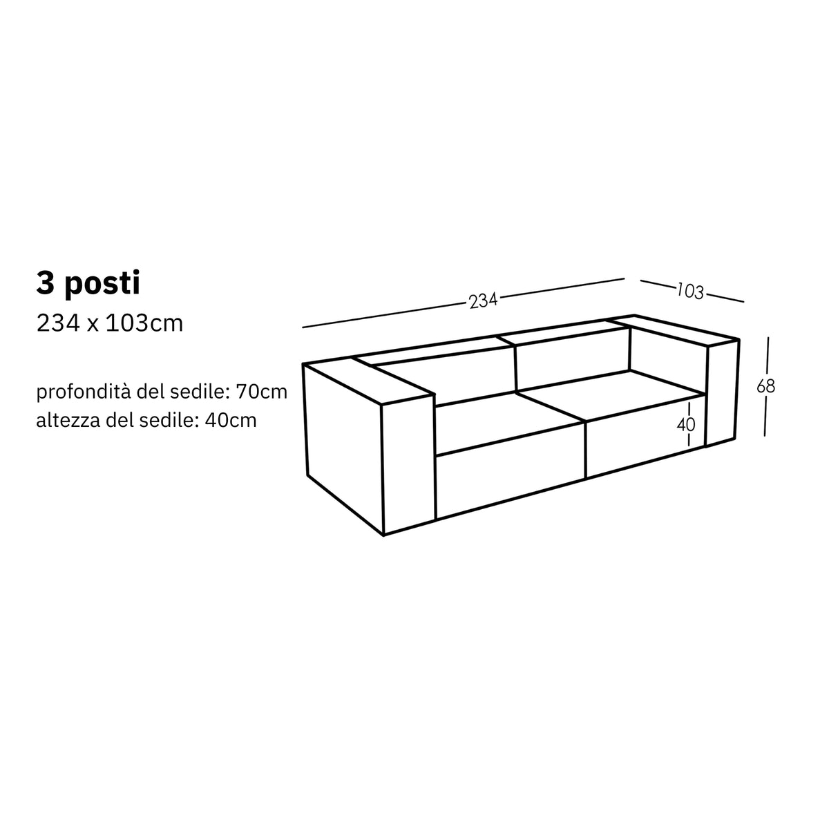Divano modulare Sewilla (3 posti)