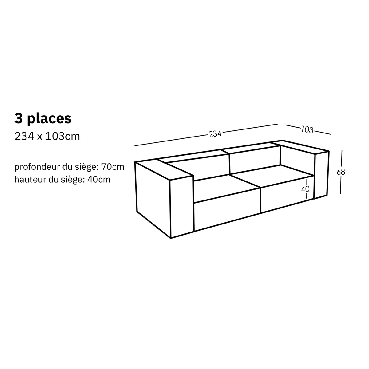 Canapé modulaire Sewilla (3 places)