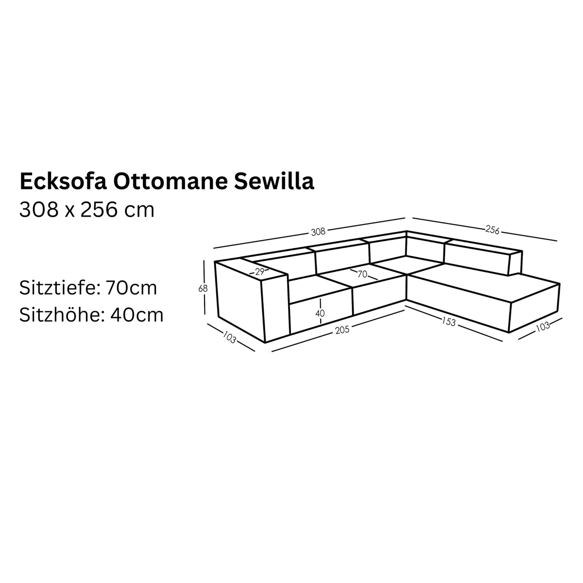 Divano angolare a L modulare Sewilla