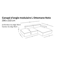 Canapé d'angle modulaire L Ottomane Noto