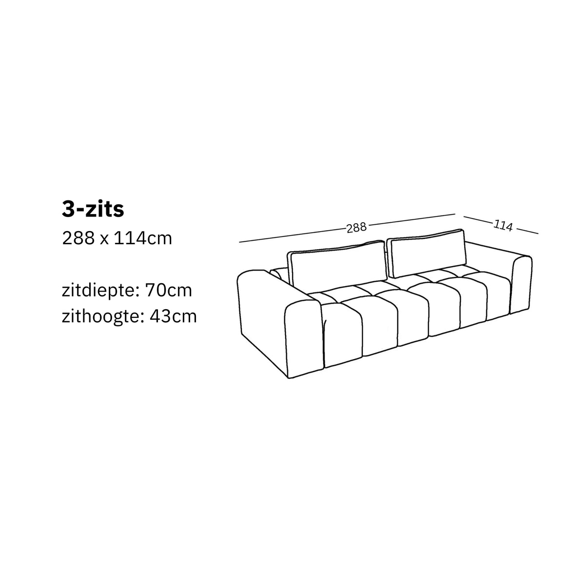 Modulaire bank Comora (3-zits)