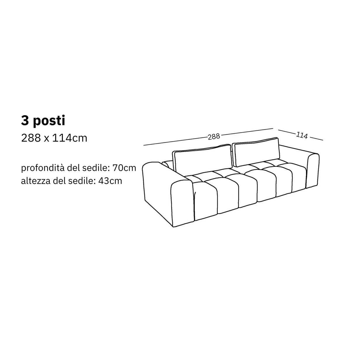 Divano modulare Comora (3 posti)