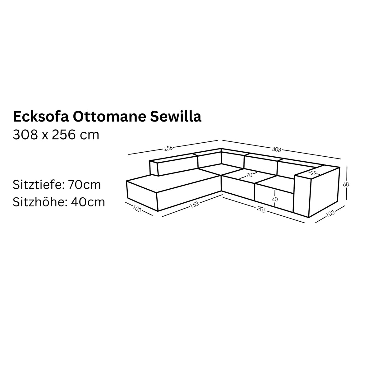 Modulares Ecksofa Ottomane Sewilla