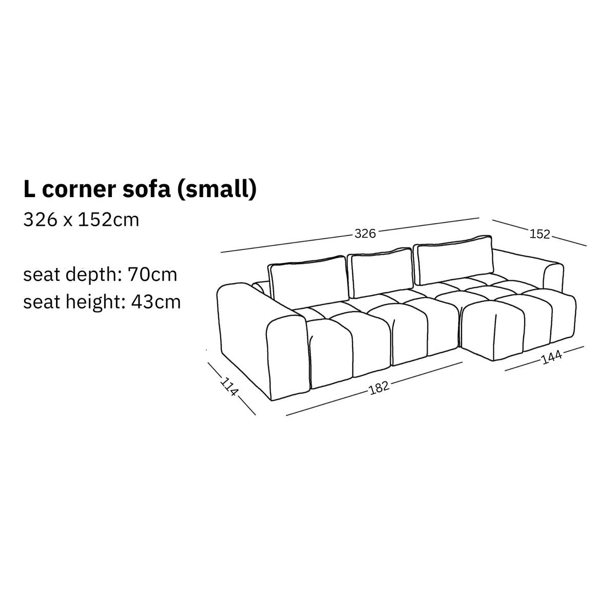 Modular L Corner Sofa (small) Comora