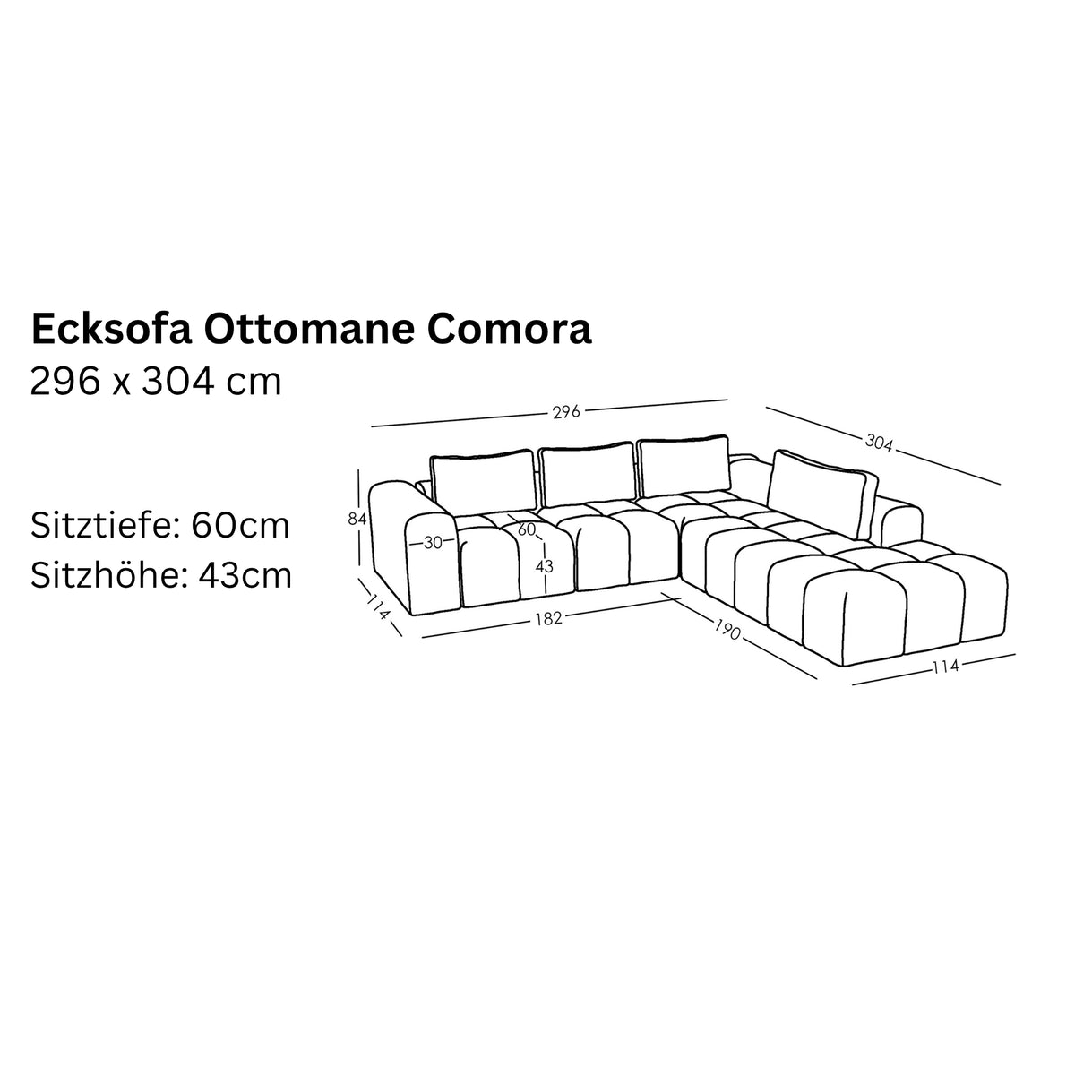Modulares Ecksofa Ottomane Comora