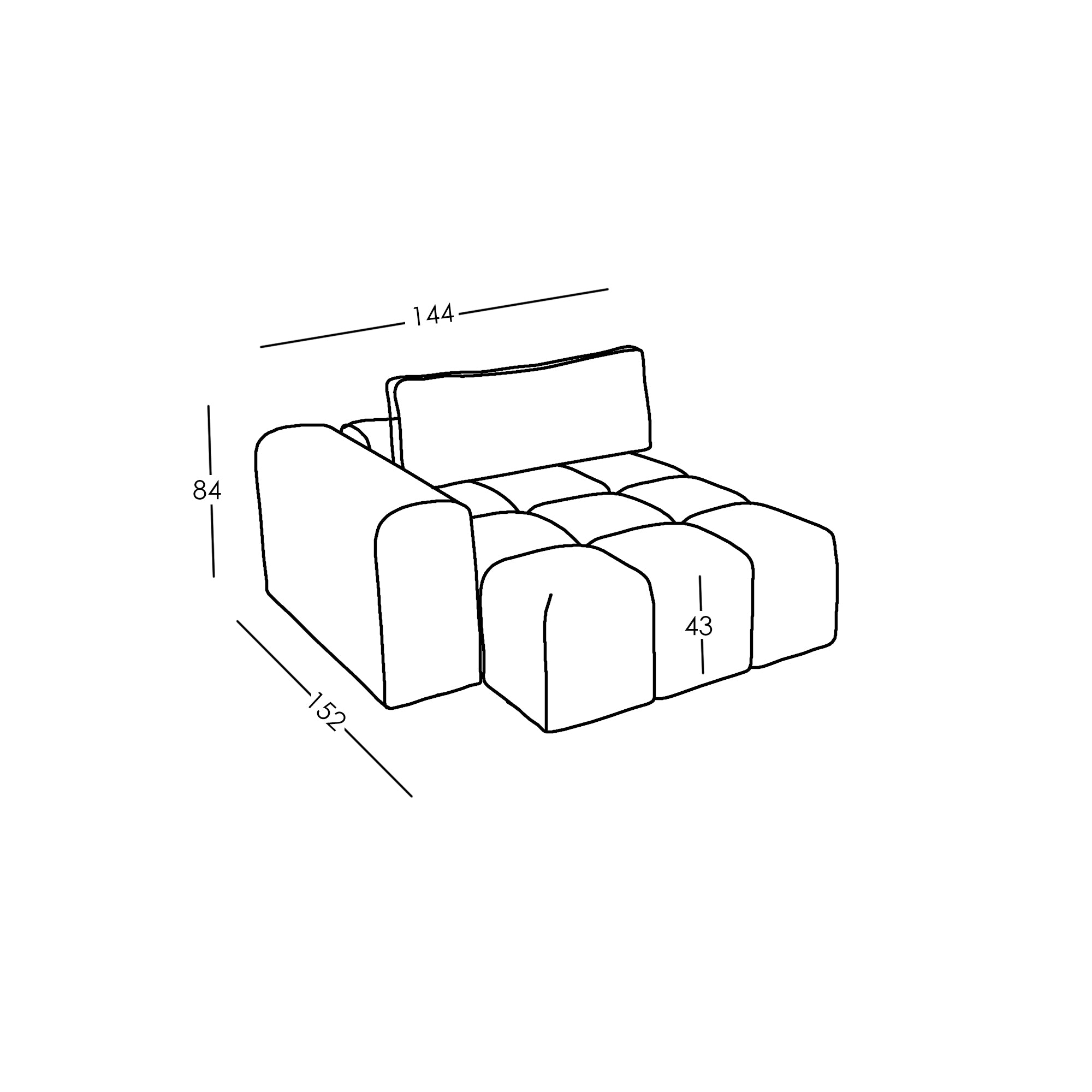 ChaiseLong Modul Comora (links)