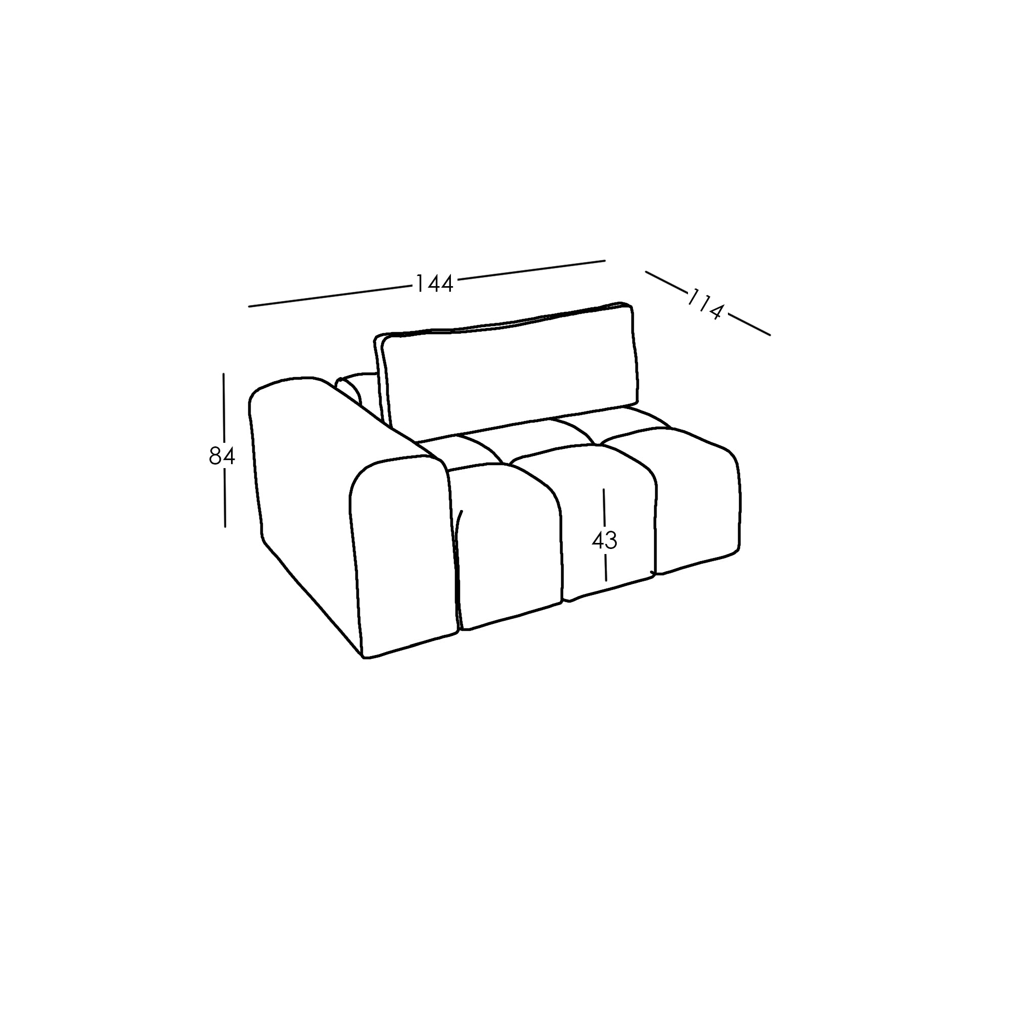 Module d'accoudoir Comora (gauche)