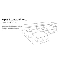 Divano modulare Noto (4 posti) con pouf