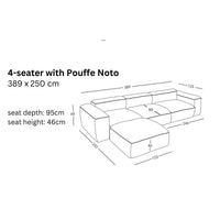 Modular Sofa Noto (4-seater) with Pouffe