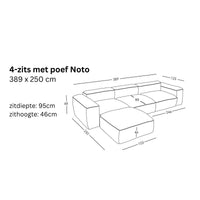 Modulaire bank Noto (4-zits) met poef