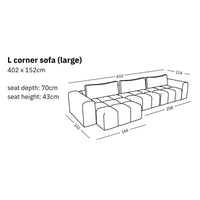 Modular L Corner Sofa (large) Comora