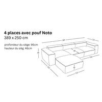 Canapé modulaire Noto (4 places) avec pouf