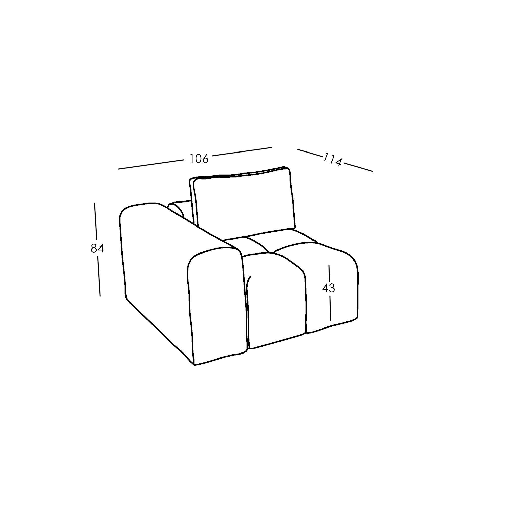 Module d'accoudoir (petit) Comora (gauche)