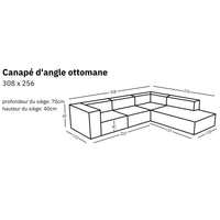 Canapé d'angle modulaire ottomane Sewilla