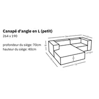 Canapé d'angle modulaire en L (petit) Sewilla