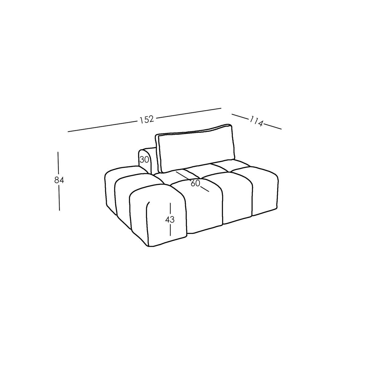 Ottomane Modul (klein) Comora (links)