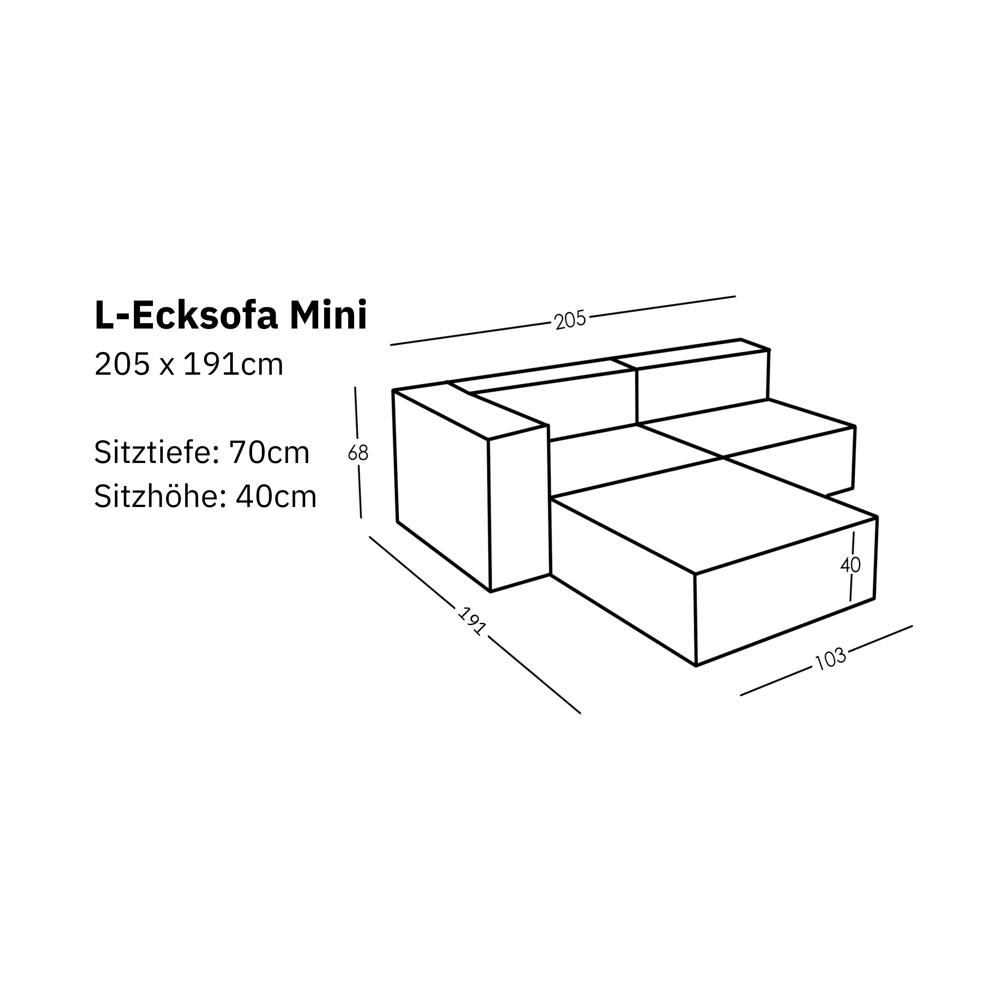 Canapé d'angle modulaire en L Mini Sewilla