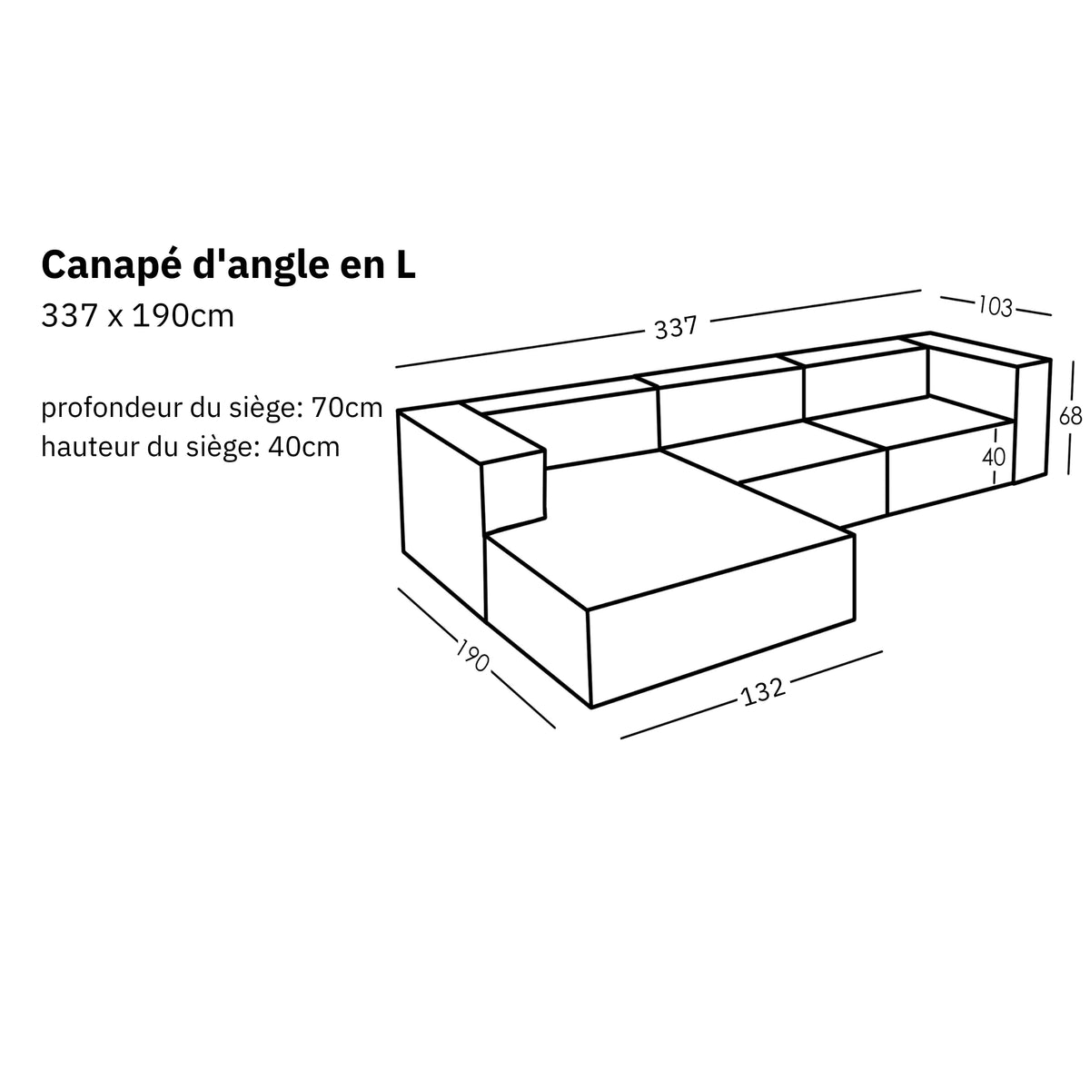 Canapé d'angle modulaire en L Sewilla