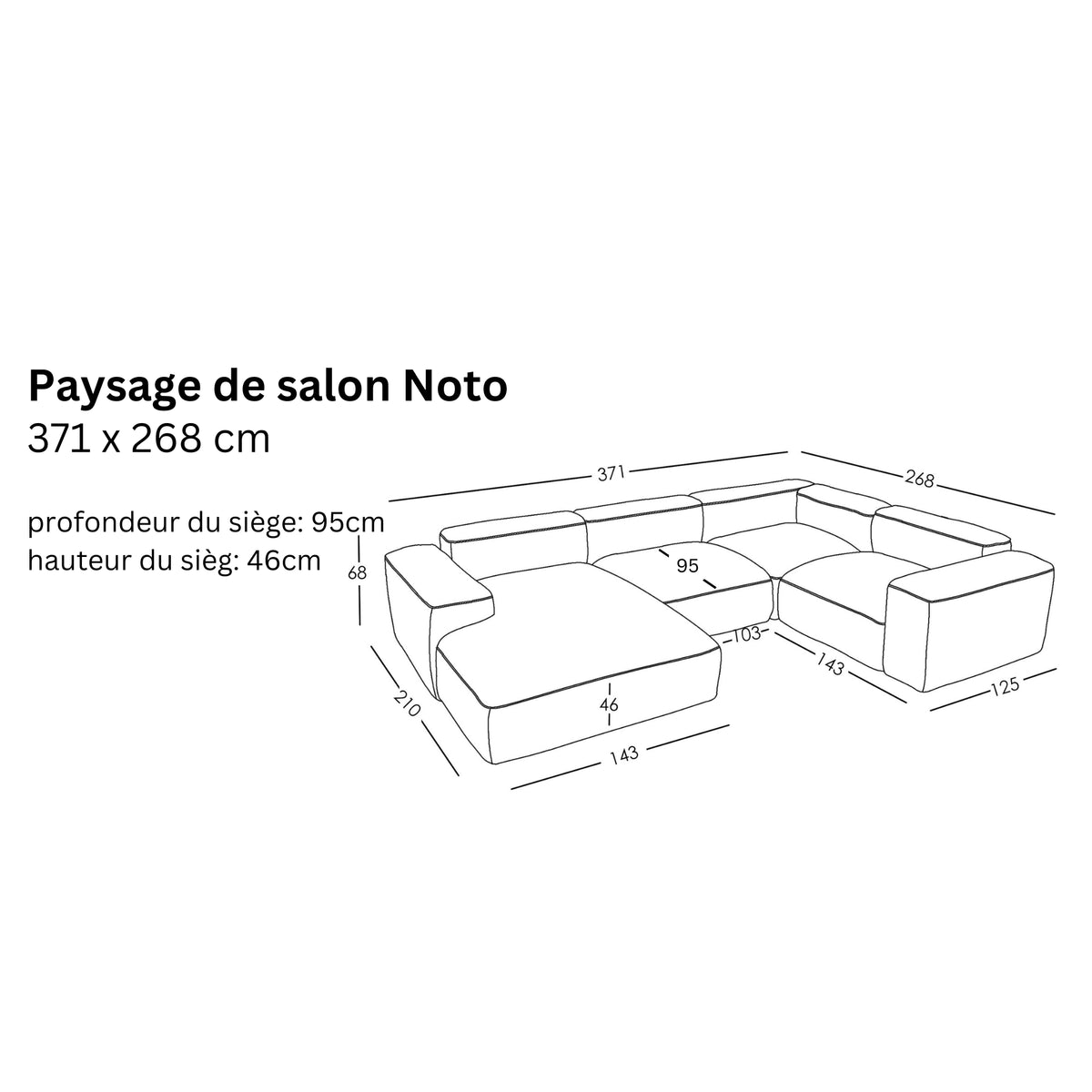 Paysage de salon modulable Noto