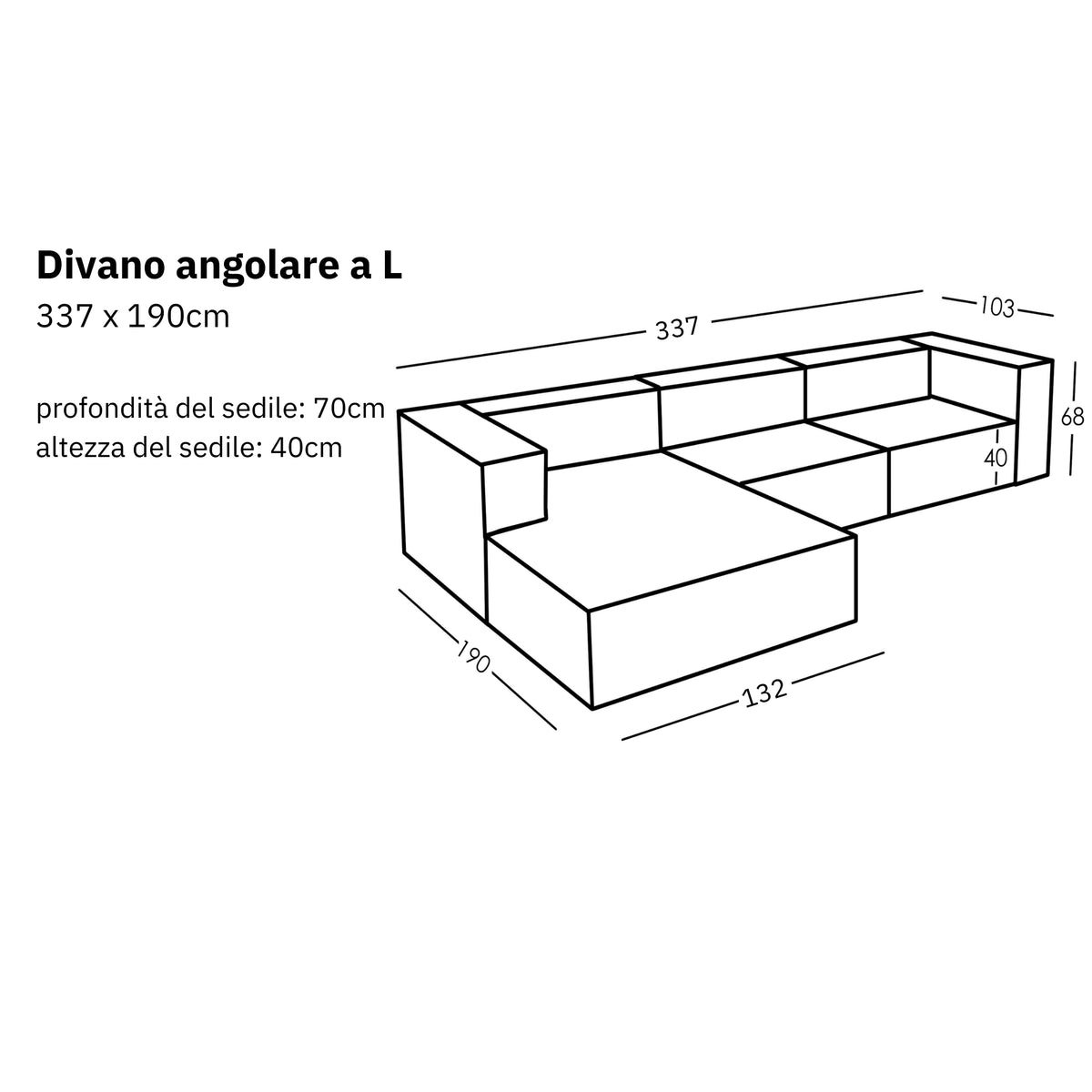 Divano angolare a L modulare Sewilla