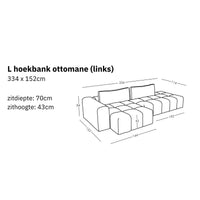 Modulaire L hoekbank ottomane Comora