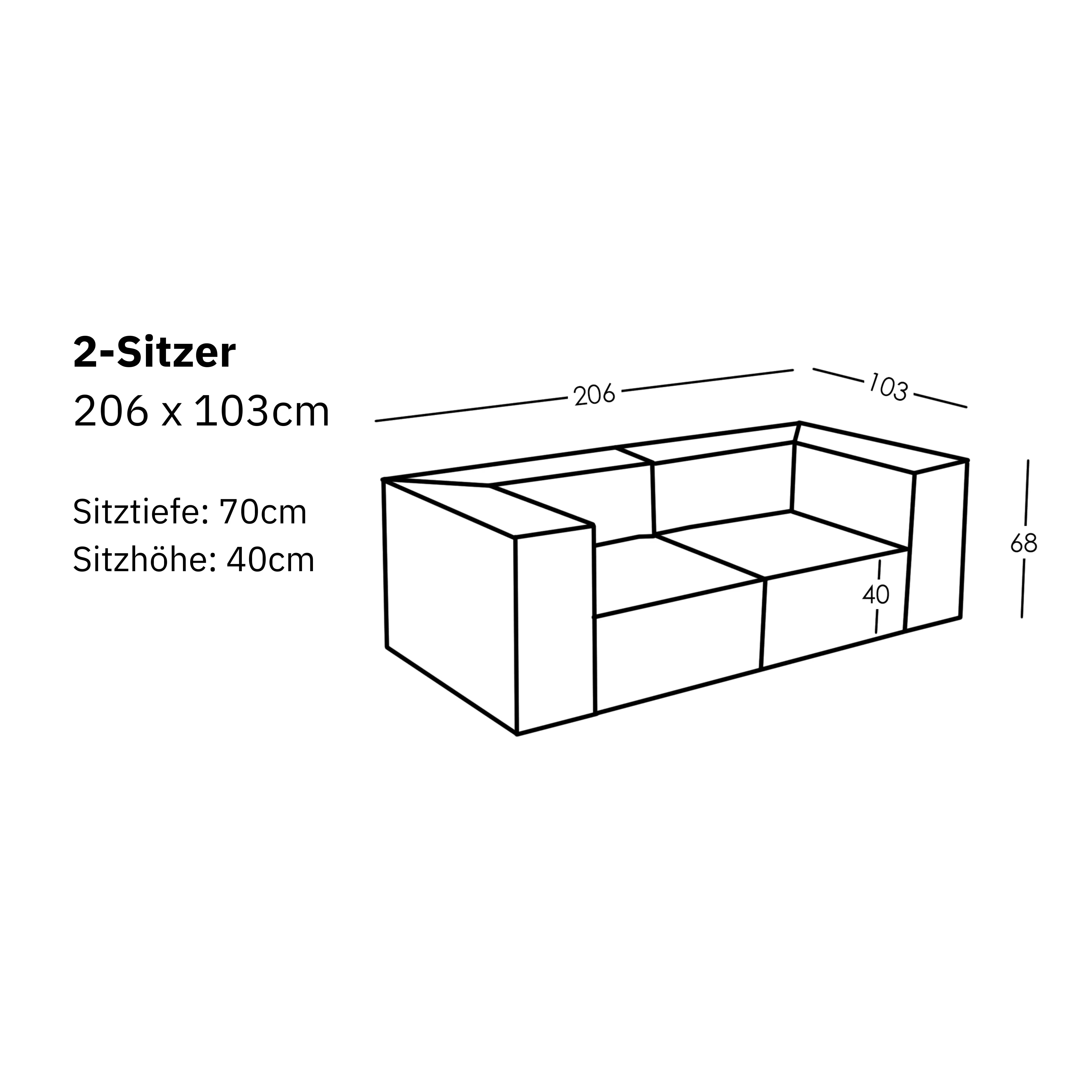 Canapé modulaire Sewilla (2 places)