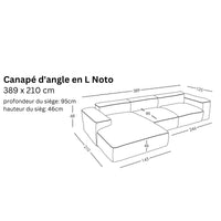 Canapé d'angle modulaire en L Noto