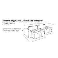 Divano angolare modulare a L ottomane Comora