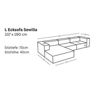 Divano angolare a L modulare Sewilla