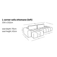 Modular L Corner Sofa Ottomane Comora