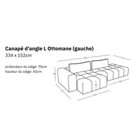 Canapé d'angle modulaire L Ottomane Comora