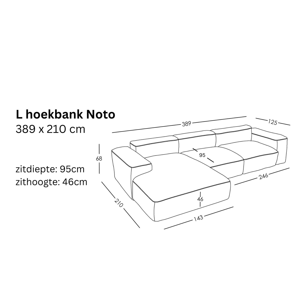 Modulaire L hoekbank Noto