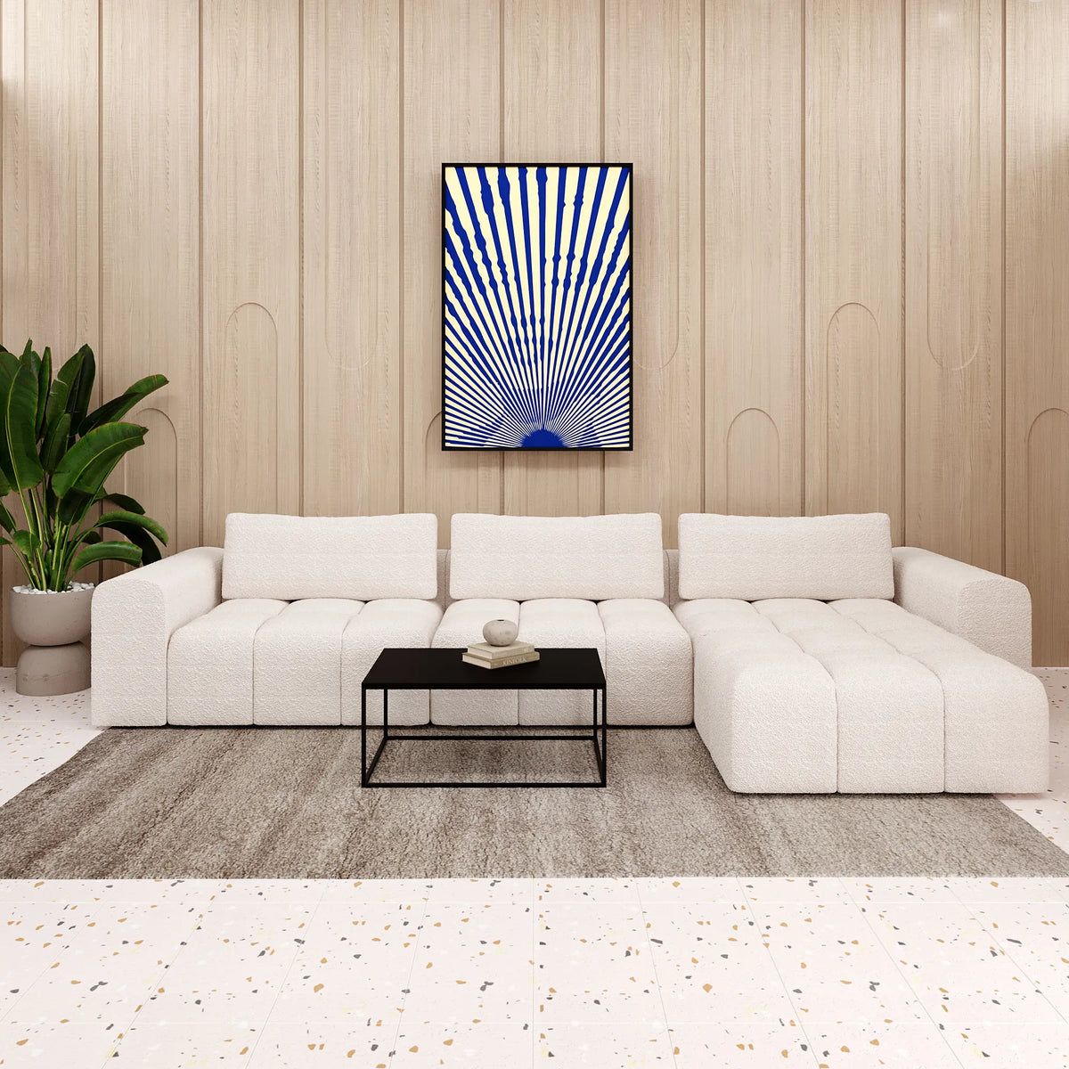 Modular Sofa Comora (4-seater) with Pouffe