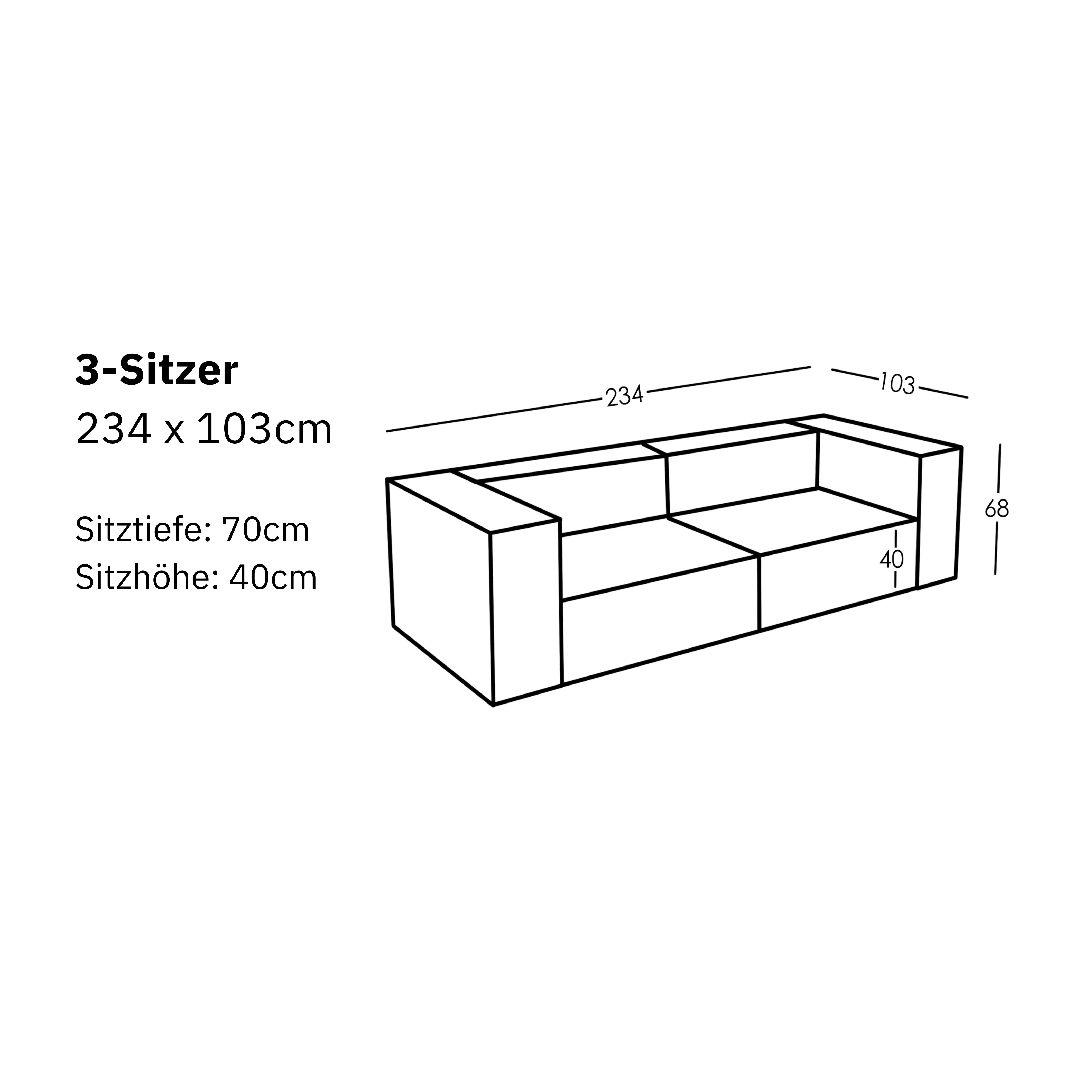 Modulares Sofa Sewilla (3-Sitzer)