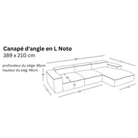 Canapé d'angle modulaire en L Noto