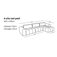 Modulaire bank Comora (4-zits) met poef