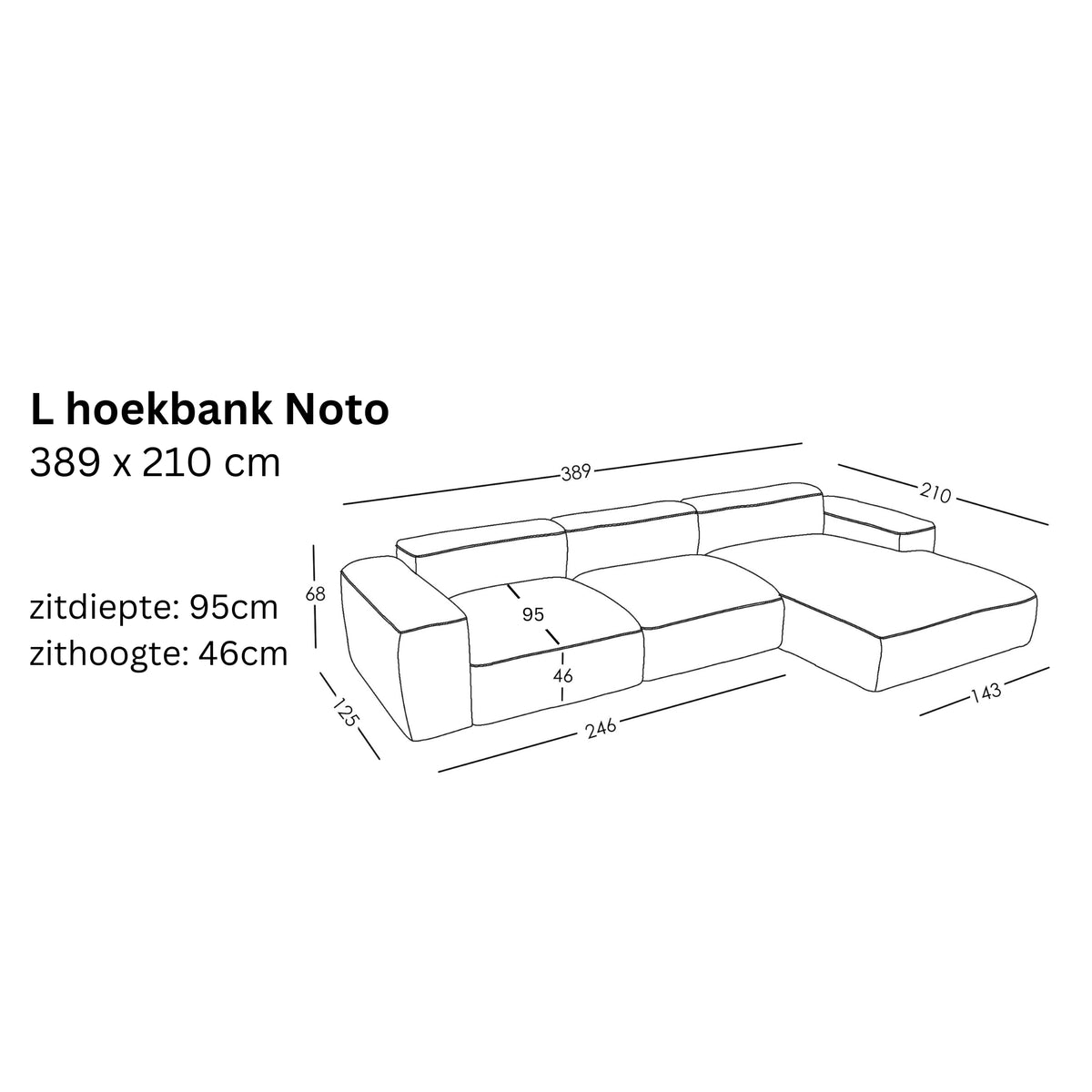 Modulaire L hoekbank Noto