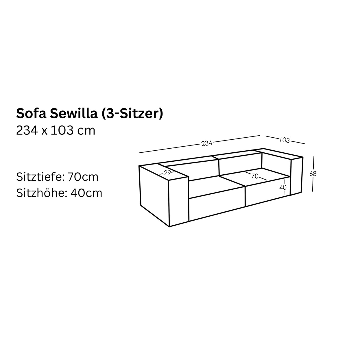 Divano modulare Sewilla (3 posti)