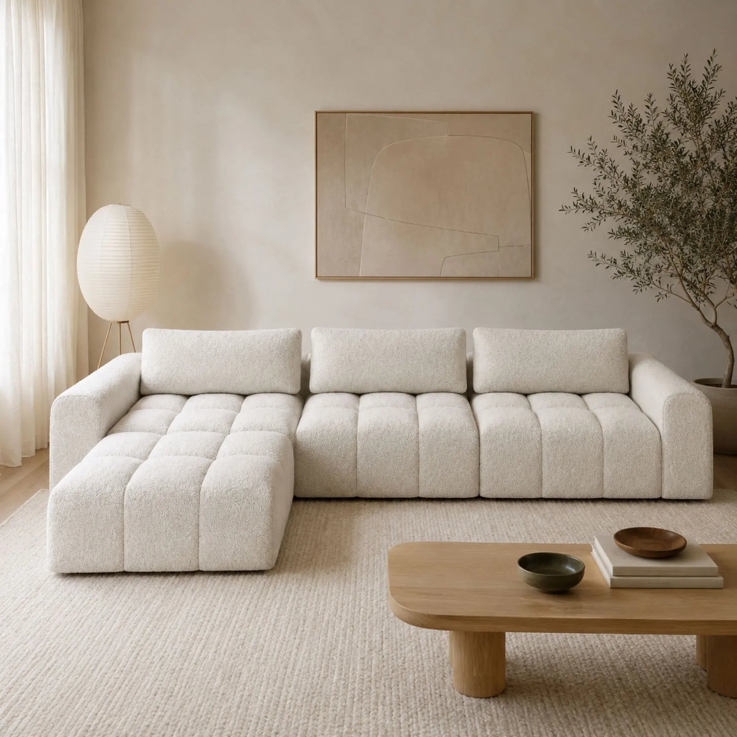 Modulares Sofa Comora (4-Sitzer) mit Pouffe