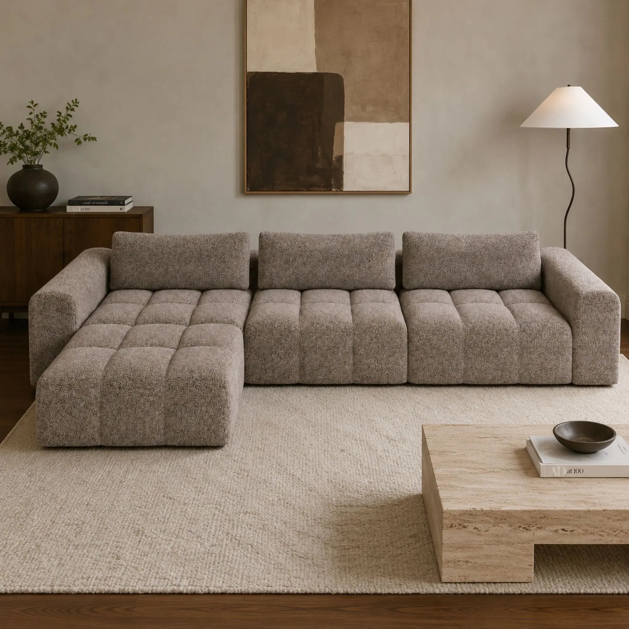Divano modulare Comora (4 posti) con pouf