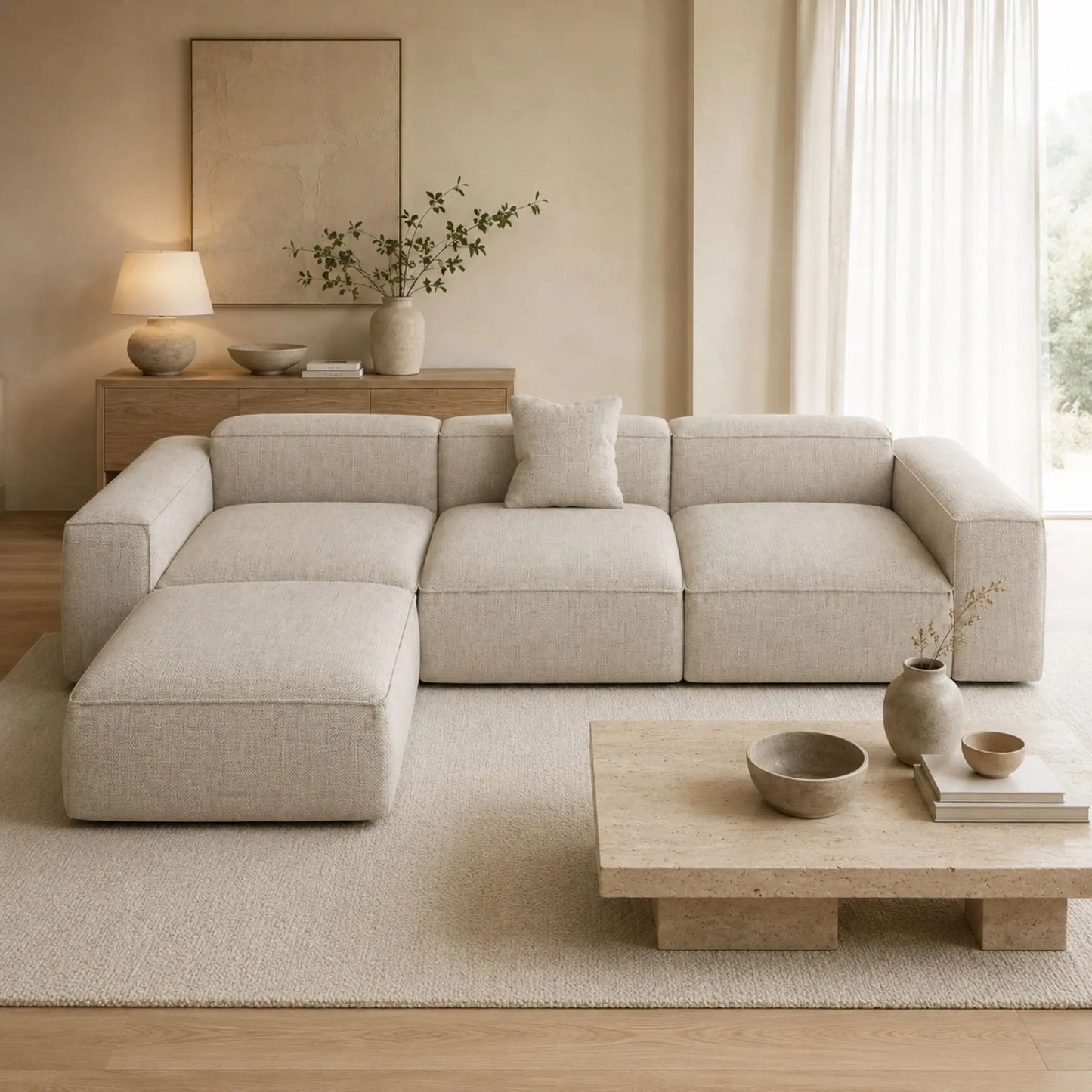 Divano modulare Noto (4 posti) con pouf