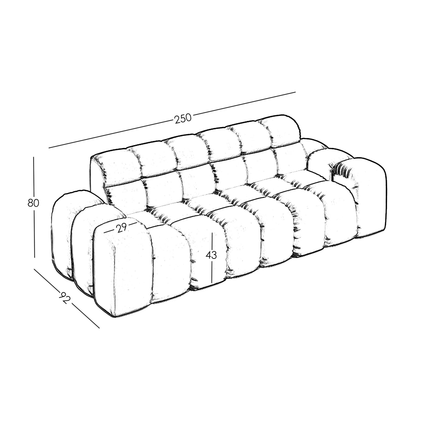 Modulares Sofa Umbria (3-Sitzer)