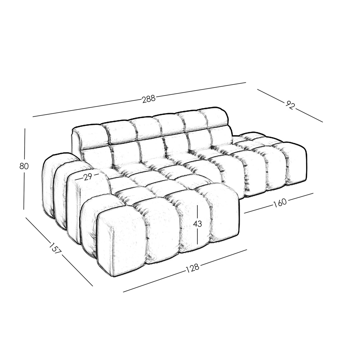Modulares Ecksofa Ottomane Umbria
